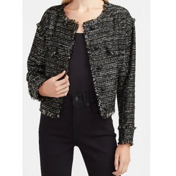 Express Drop Shoulder Metallic Tweed Jacket, XL, NWT - Picture 1 of 9